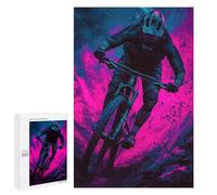 1000 PCS Puzzle pour Adultes Mountain Biker in Neon Glow Puzzles pour Adultes - Jeux De Détente - Assemblage De Motifs - Idée Cadeau pour Toute La Famille 1000 PCS