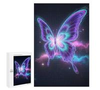 1000 PCS Puzzle pour Adultes Neon Butterfly in Space Puzzle pour Adolescents : Améliore La Mémoire, Activités Ludiques À La Maison, Cadeaux Anti-Stress 1000 PCS