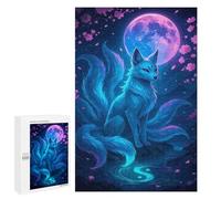1000 PCS Puzzle pour Adultes Nine-Tailed Fox Under The Moonlight Puzzle pour Adolescents : Améliore La Mémoire, Activités Ludiques À La Maison, Cadeaux Anti-Stress 1000 PCS