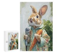 1000 PCS Puzzle pour Adultes Rabbit Singer with Microphone Puzzle pour Adolescents : Améliore La Mémoire. Chaque Pièce Est Unique - Jouets Éducatifs d'apprentissage 1000 PCS
