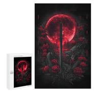 1000 PCS Puzzle pour Adultes Red Moon Dragon Sword Art Print Puzzle pour Adolescents : Améliore La Mémoire. Chaque Pièce Est Unique - Jouets Éducatifs d'apprentissage 1000 PCS