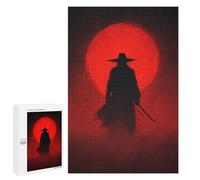 1000 PCS Puzzle pour Adultes Silhouette Samurai Sunset Puzzle pour Adolescents : Améliore La Mémoire. Chaque Pièce Est Unique - Jouets Éducatifs d'apprentissage 1000 PCS