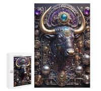 1000 PCS Puzzle pour Adultes Steampunk Bull Portrait Puzzles pour Adultes - Jeux De Détente - Assemblage De Motifs - Idée Cadeau pour Toute La Famille 1000 PCS