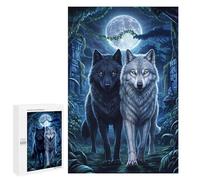1000 PCS Puzzle pour Adultes Two Wolf in Jungle Puzzles pour Adultes - Jeux De Détente - Assemblage De Motifs - Idée Cadeau pour Toute La Famille 1000 PCS