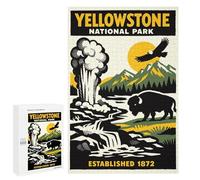 1000 PCS Puzzle pour Adultes Yellowstone National Park Vintage Poster Puzzle pour Adolescents : Améliore La Mémoire, Activités Ludiques À La Maison, Cadeaux Anti-Stress 1000 PCS