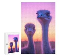 1000 PCS Puzzle Pour Les Adolescents Ostrich Sunset Portrait Puzzle Pour Les Adolescents Jeu De Casse-tête Améliore La Mémoire Cadeaux De Noël Anniversaire 1000 PCS