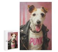 1000 PCS Puzzle Punk Dog Art Print-4 Puzzle pour Adolescents Course De Vitesse Manuelle Liste De Souhaits avec Le Père Noël Jouets Jeux Éducatifs 1000 PCS
