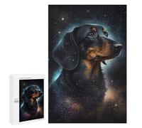 1000 PCS Puzzle Starry Night Dachshund Art Print -1 Puzzle pour Adolescents Course De Vitesse Manuelle Liste De Souhaits avec Le Père Noël Jouets Jeux Éducatifs 1000 PCS