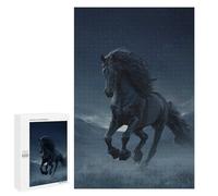 1000 PCS Puzzles Black Horse Night Sky Puzzles pour Adolescents : Amusants Et Humoristiques ! Chaque Pièce Est Unique - Jouets Éducatifs