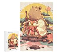 1000 PCS Puzzles Capybara Samurai with Katana and Kimono Puzzles pour Adolescents Découpe De Précision Activités Amusantes À La Maison Jeu Stimulant Et Jeux en Famille 1000 PCS
