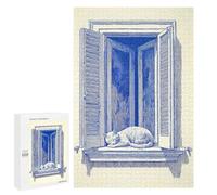 1000 PCS Puzzles Cat Sleeping by Open Window Puzzles pour Adolescents Découpe De Précision Activités Amusantes À La Maison Jeu Stimulant Et Jeux en Famille 1000 PCS