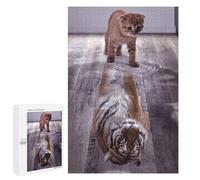 1000 PCS Puzzles Cat Tiger Reflect Mindset Puzzles pour Adultes Jouets Anti-Stress Vacances À La Maison Passer Le Temps Interaction Parent-Enfant 1000 PCS