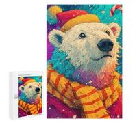 1000 PCS Puzzles Christmas Polar Bear Art Print-1 Puzzles pour Adultes Améliorent La Mémoire Défi Éducatif Jouets Jeux Éducatifs 1000 PCS