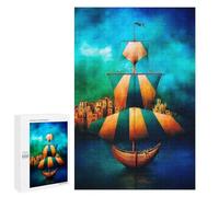 1000 PCS Puzzles Colorful Sailing Ship Artwork Puzzles pour Adultes Améliorent La Mémoire Défi Éducatif Jouets Jeux Éducatifs 1000 PCS