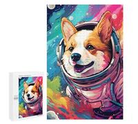 1000 PCS Puzzles Corgi Astronaut in Space -16 Puzzles pour Adolescents : Amusants Et Humoristiques ! Chaque Pièce Est Unique - Jouets Éducatifs