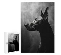 1000 PCS Puzzles Doberman Pinscher Black and White Puzzles pour Adultes Jeux Amusants Décoration Parfaite Cadeaux Uniques pour Anniversaire Et Noël 1000 PCS