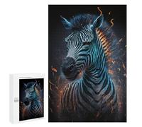 1000 PCS Puzzles Flaming Zebra Art Print -5 Puzzles pour Adultes Jouets Anti-Stress Vacances À La Maison Passer Le Temps Interaction Parent-Enfant 1000 PCS