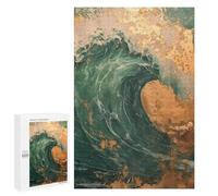 1000 PCS Puzzles Golden Marbel Wave Art Puzzles pour Adultes Jouets Anti-Stress Vacances À La Maison Passer Le Temps Interaction Parent-Enfant 1000 PCS