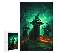 1000 PCS Puzzles Halloween Black Cats with Jack-o'-Lanterns-1 Puzzles pour Adultes Améliorent La Mémoire Défi Éducatif Jouets Jeux Éducatifs 1000 PCS