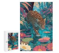 1000 PCS Puzzles Jaguar in Amazon Rainforest Puzzles pour Adultes Améliorent La Mémoire Défi Éducatif Jouets Jeux Éducatifs 1000 PCS