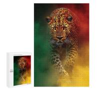 1000 PCS Puzzles Leopard in Colorful Smoke Puzzles pour Adolescents : Amusants Et Humoristiques ! Chaque Pièce Est Unique - Jouets Éducatifs