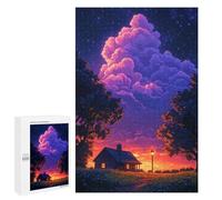 1000 PCS Puzzles Magical Sunset Cottage Scene Puzzles pour Adultes Améliorent La Mémoire Défi Éducatif Jouets Jeux Éducatifs 1000 PCS