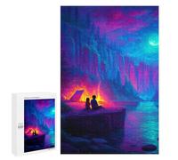 1000 PCS Puzzles Moonlit Forest Campfire Scene Puzzles pour Adultes Améliorent La Mémoire Défi Éducatif Jouets Jeux Éducatifs 1000 PCS