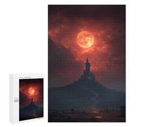 1000 PCS Puzzles Moonlit Gothic Castle Scene Puzzles pour Adolescents : Amusants Et Humoristiques ! Chaque Pièce Est Unique - Jouets Éducatifs