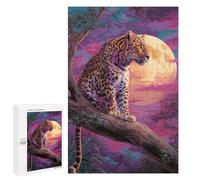 1000 PCS Puzzles Moonlit Leopard in Tree Puzzles pour Adolescents : Amusants Et Humoristiques ! Chaque Pièce Est Unique - Jouets Éducatifs