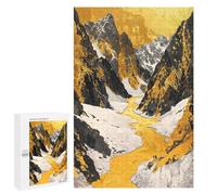 1000 PCS Puzzles Mountain River of Gold Art Puzzles pour Adolescents Découpe De Précision Activités Amusantes À La Maison Jeu Stimulant Et Jeux en Famille 1000 PCS