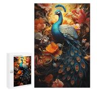 1000 PCS Puzzles Peacock with Flowers Puzzles pour Adultes Améliorent La Mémoire Défi Éducatif Jouets Jeux Éducatifs 1000 PCS