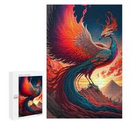1000 PCS Puzzles Phoenix Rising Mythical Firebird Artwork -4 Puzzles pour Adolescents : Amusants Et Humoristiques ! Chaque Pièce Est Unique - Jouets Éducatifs