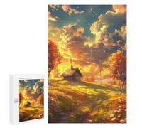1000 PCS Puzzles pour Adolescentes Autumn Cabin in Field-1 Puzzle pour Adolescentes - Défi Difficile - Défi Éducatif - Amusement en Famille Et Soirée Jeux 1000 PCS