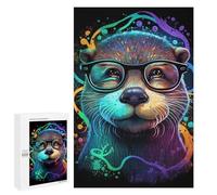 1000 PCS Puzzles pour Adolescentes Colorful Otter Art Print Puzzle pour Adolescentes - Défi Difficile - Défi Éducatif - Amusement en Famille Et Soirée Jeux 1000 PCS