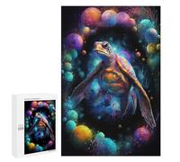 1000 PCS Puzzles pour Adolescentes Colorful Sea Turtle Art Print Puzzle pour Adolescentes - Défi Difficile - Défi Éducatif - Amusement en Famille Et Soirée Jeux 1000 PCS