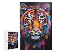 1000 PCS Puzzles pour Adolescentes Colorful Tiger Art Print-21 Puzzle pour Adolescentes - Défi Difficile - Défi Éducatif - Amusement en Famille Et Soirée Jeux 1000 PCS