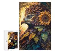 1000 PCS Puzzles pour Adolescentes Eagle Sunflower Fantasy Art Print Puzzle pour Adolescentes - Défi Difficile - Défi Éducatif - Amusement en Famille Et Soirée Jeux 1000 PCS