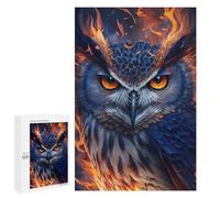 1000 PCS Puzzles pour Adolescentes Flaming Owl Art Print Puzzle pour Adolescentes - Défi Difficile - Défi Éducatif - Amusement en Famille Et Soirée Jeux 1000 PCS