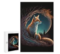 1000 PCS Puzzles pour Adolescentes Fox Moonlit Forest Puzzle pour Adolescentes - Défi Difficile - Défi Éducatif - Amusement en Famille Et Soirée Jeux 1000 PCS
