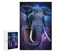 1000 PCS Puzzles pour Adolescentes Galactic Elephant Art Print-3 Puzzle pour Adolescentes - Défi Difficile - Défi Éducatif - Amusement en Famille Et Soirée Jeux 1000 PCS