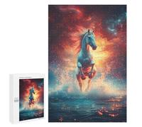 1000 PCS Puzzles pour Adolescentes Galactic Horse Splash Puzzle pour Adolescentes - Défi Difficile - Défi Éducatif - Amusement en Famille Et Soirée Jeux 1000 PCS