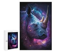 1000 PCS Puzzles pour Adolescentes Galactic Rhino Portrait -2 Puzzle pour Adolescentes - Défi Difficile - Défi Éducatif - Amusement en Famille Et Soirée Jeux 1000 PCS