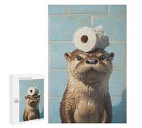 1000 PCS Puzzles pour Adolescentes Otter Balancing Toilet Paper Puzzle pour Adolescentes - Défi Difficile - Défi Éducatif - Amusement en Famille Et Soirée Jeux 1000 PCS