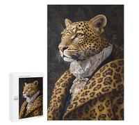 1000 PCS Puzzles pour Adolescentes Royal Leopard Portrait Puzzle pour Adolescentes - Défi Difficile - Défi Éducatif - Amusement en Famille Et Soirée Jeux 1000 PCS