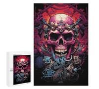 1000 PCS Puzzles pour Adolescentes Steampunk Skull Art Print Puzzle pour Adolescentes - Défi Difficile - Défi Éducatif - Amusement en Famille Et Soirée Jeux 1000 PCS
