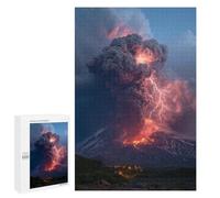 1000 PCS Puzzles pour Adolescentes Volcano Eruption with Lightning Strikes Puzzle pour Adolescentes - Défi Difficile - Défi Éducatif - Amusement en Famille Et Soirée Jeux 1000 PCS