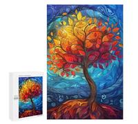 1000 PCS Puzzles pour Adolescents Abstract Colorful Tree Puzzles pour Adultes Jeux Relaxants Assemblage De Motifs Interaction Parent-Enfant 1000 PCS