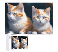 1000 PCS Puzzles pour Adolescents Adorable Orange and White Kittens Puzzles pour Adultes Jouets Anti-Stress Défi Difficile Cadeaux Et Anniversaires Uniques 1000 PCS