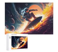 1000 PCS Puzzles pour Adolescents Astronaut Riding A Surfboard in Space Puzzles pour Adultes Jouets Anti-Stress Défi Difficile Cadeaux Et Anniversaires Uniques 1000 PCS