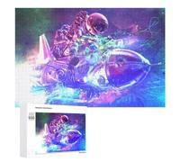1000 PCS Puzzles pour Adolescents Astronaut Riding Motorcycle in Space Puzzles pour Adultes, Jeu Familial D'analyse Et De Logique, Cadeaux Anti-Stress 1000 PCS